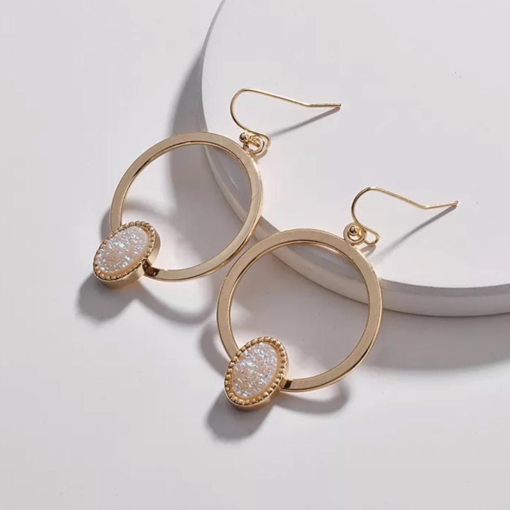Druzzy Hoop Earrings